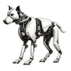 Wall Mural - An illustration of a white robot dog 