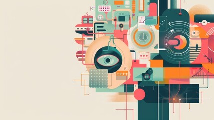 Improvement and Spread, technology enhancement, flat design illustration