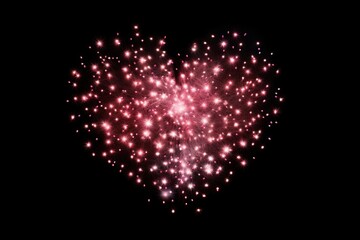 Sticker - Fireworks heart outdoors shape.