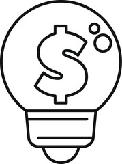 Sticker - Light bulb with a dollar sign inside representing a business idea