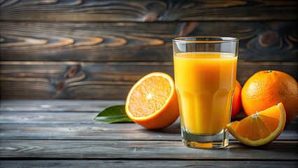 Wall Mural - Fresh glass of orange juice cutout, isolated, healthy living, breakfast, orange juice, fresh, glass, isolated