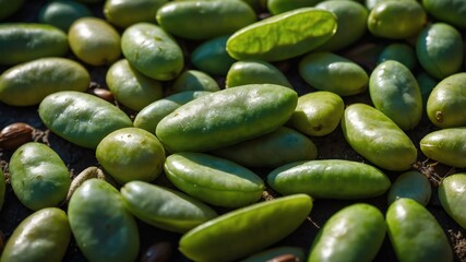 Wall Mural - vibrant and bright view of lima beans in cinematic clo background