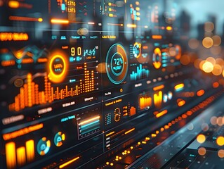 Sticker - Smart City Dashboard Displaying Real Time Data for Energy Traffic and Resource Management