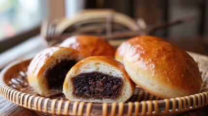 Japanese sweet bread filled with red bean paste