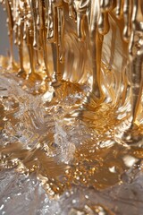 32k gold abstract waves dripping look 3d paint