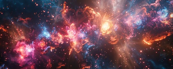 A photorealistic depiction of a fireworks display illuminating the night sky, the colorful explosions bursting forth in a dazzling spectacle.