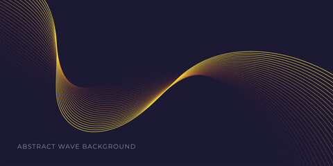 Abstract wave background with yellow line color element. Dynamic wave pattern. Modern flowing wavy lines. Futuristic technology concept. Suit for banner, poster, cover, brochure, flyer, website