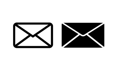 email icon black and white on isolated for communication 