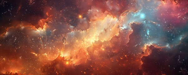 Wall Mural - a photorealistic depiction of a fireworks display illuminating the night sky, the colorful explosion