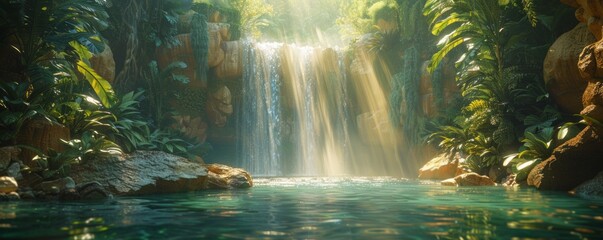 Wall Mural - Mystical Mirage in Illusory Oasis, 4K hyperrealistic photo