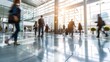 © Genius pixels - Modern business office interior with blurred people walking by, creating a dynamic and professional atmosphere