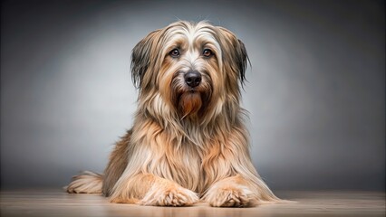 Sticker - Pyrenean Sheepdog posing in a studio setting, Pyrenean Sheepdog, studio, portrait, pet, fluffy, white, cute, adorable, dog