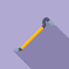 Poster - Crowbar tool lying down with a long shadow, perfect for a building or diy project