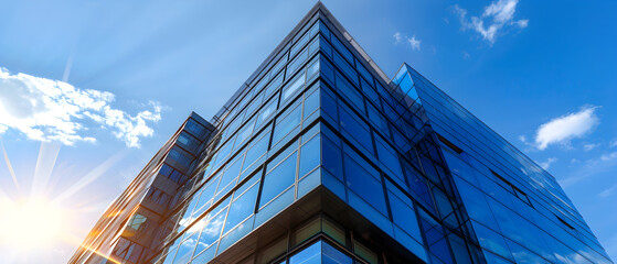Wall Mural - a minimalist building with geometric features, showcasing sleek lines and a contemporary aesthetic.