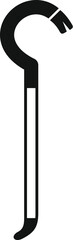 Sticker - Crowbar with wooden handle forcing open a door, simple black style icon