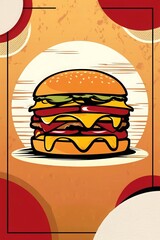 Sticker - Vibrant flat vector art illustration burger