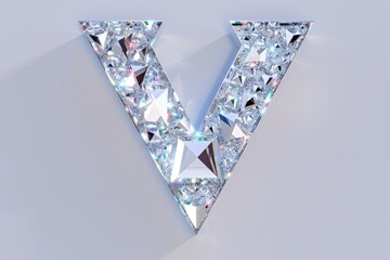 Wall Mural - A close up of a letter V made of diamonds