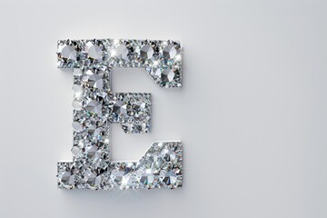 Wall Mural - The letter E is made of small, colorful diamonds