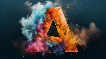 An Colorful A Letter Background, Typography technology vector illustration ,alphabet background .4k