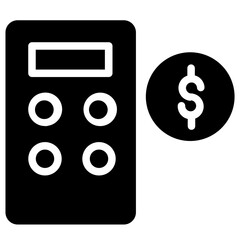 Sticker - Calculator Math Machine Glyph Icon