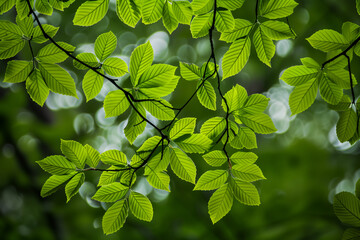 Tree branch adorned with lush green foliage