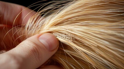 Canvas Print - Close-up of blonde hair. AI.