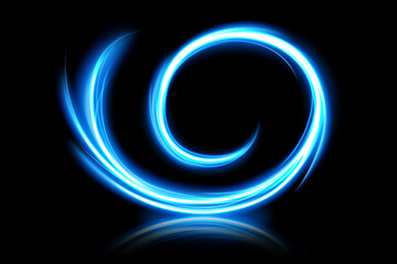 Wall Mural - Blue Light Spiral Effect on Dark Background, Vector Illustration