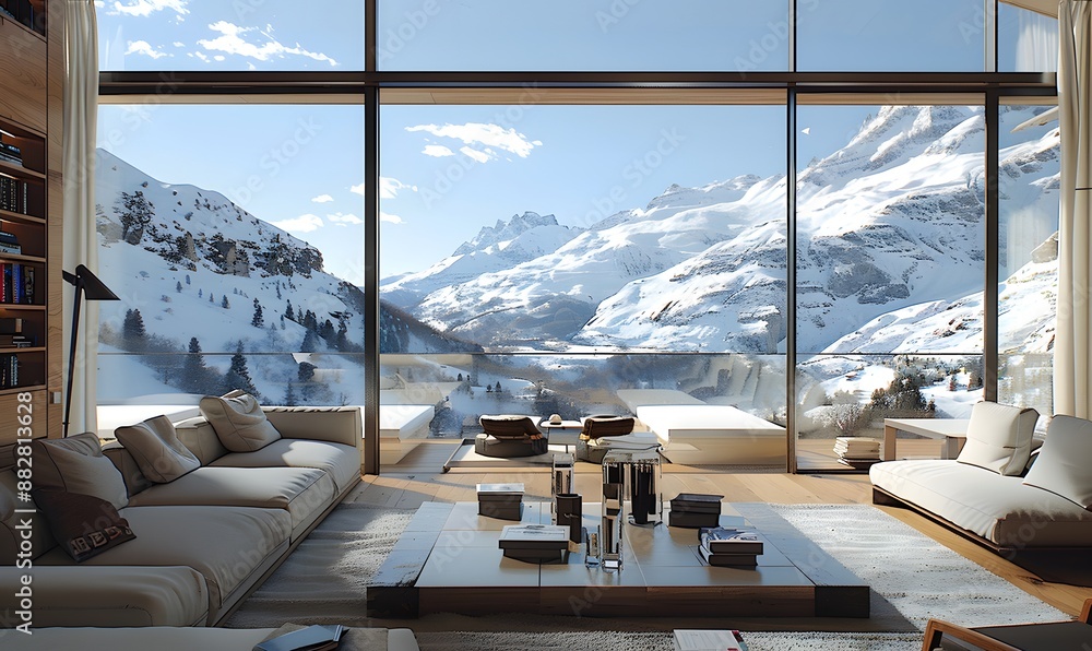Ski Chalet Chic, A stylish depiction of a contemporary home interior ...