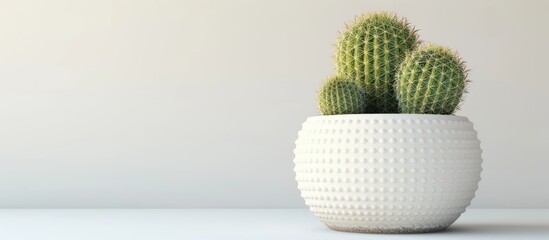 Sticker - Cactus in a White Pot Against a White Wall