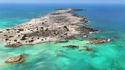 Canvas Print - Aerial view of Elafonisi beach, Crete, Greece