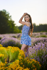 Wall Mural - Woman in a lavender field