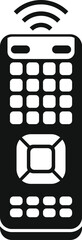 Poster - Black silhouette of a smart remote control sending a signal