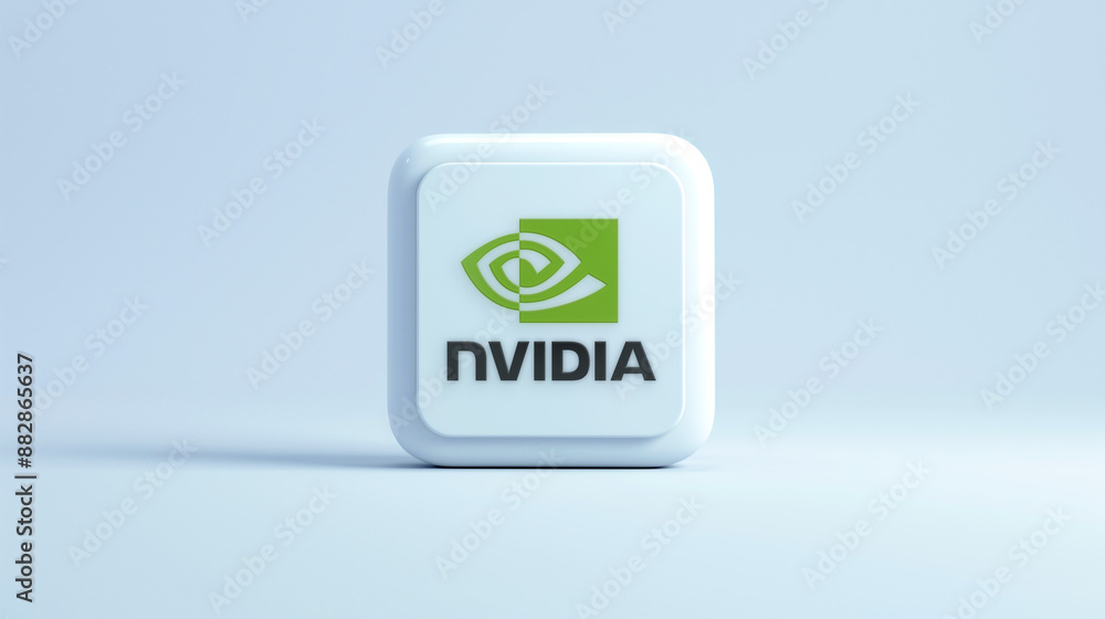 Nvidia Corporation app 3d icon on a pale blue background Stock ...