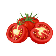 Wall Mural - red tomatoes on a white background