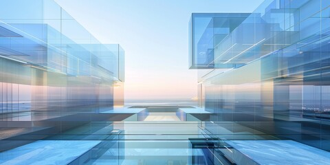 Canvas Print - glass minmalistic architectural forms