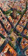 Barcelona, Spain, Oil painting, digital illustration, exareated angle, from above, 3 point perspective, travel poster, travel, vibrant colors stylize 450 
