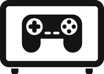 Sticker - Simple icon of a gamepad displayed on a screen, representing the concept of gaming and entertainment