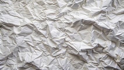 Poster - Close up of crumpled white paper with rough texture, texture, paper, crumpled, close up, white, background, surface, detail