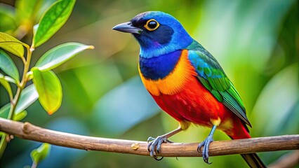 Sticker - Close-up photo of a vibrant and colorful dacelo leachii bird perched on a tree branch , dacelo leachii, bird, wildlife