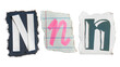 © wachiwit - N alphabet torn from a magazine paper. Ransom note style letters.