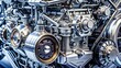 © Sujid - Close up of a powerful and intricate engine, detail, machinery, close-up, automotive, mechanical, motor, technology, metal