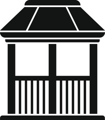 Wall Mural - Simple icon of a gazebo standing on a base with a roof