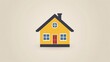 © stocker - A simple illustration of a yellow house with a red door and a black roof.
