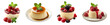 © Loony Dream Designs - Vanilla panna cotta desserts with fresh berries gourmet indulgence transparent background