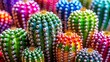 © Sujid - Close-up of cactus covered in vibrant colorful pearls, cactus, close-up, succulent, plant, spiky, green, thorns, nature, colorful
