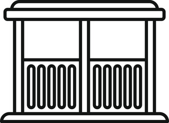 Canvas Print - Simple line drawing of a double turnstile gate, providing controlled entry and exit