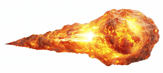 Wall Mural - meteor isolated on white background, space rock, celestial object, meteorite illustration