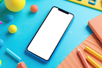 Poster - Colorful smartphone screen vibrant background A colorful and vibrant UX/UI design for a kids educational app
