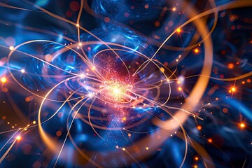 Aufkleber - Vivid swirling energy orb A representation of the Lorentz force acting on a charged particle