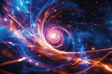 Aufkleber - Vivid swirling energy orb A representation of the Lorentz force acting on a charged particle